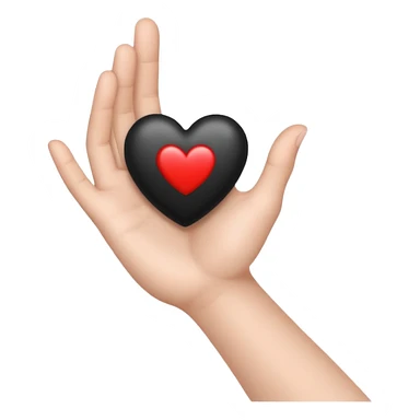  black and white heart on hand sticker