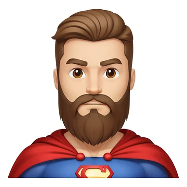 superhero with magnificent flowing beard, cape, mask, muscular sticker