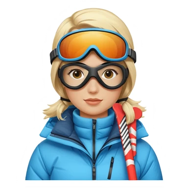 skiing women blonde sticker
