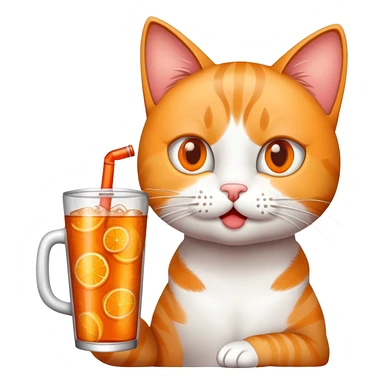 Cat drinking soda  sticker