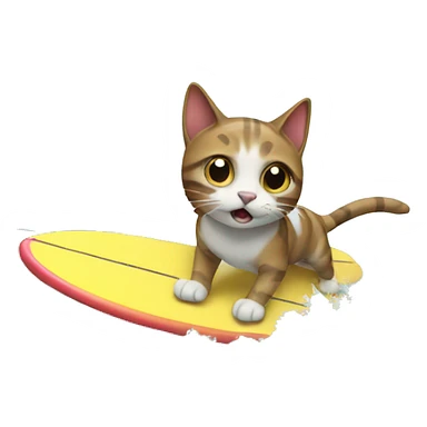 surfing cat sticker