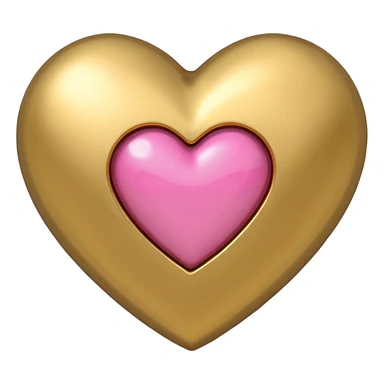 gold heart with one mini pink heart inside of it  sticker