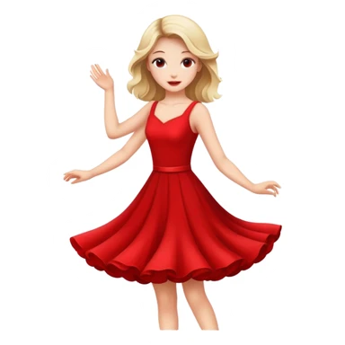 beautiful girl in red dress dancing sticker