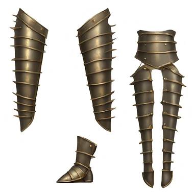 medieval armour for legs made of bronze sticker