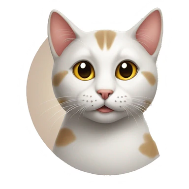 cat with love circle sticker