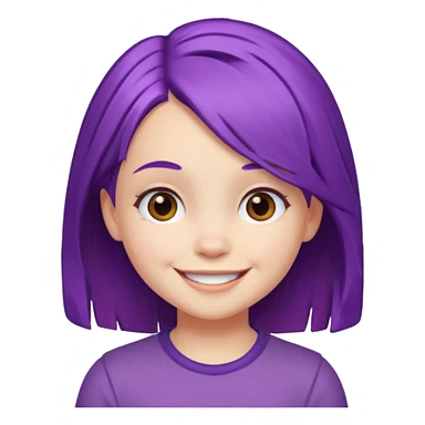 A 5-year-old girl with purple hair sticker
