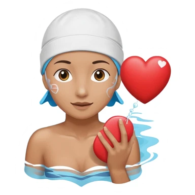 Swimmer with heart sticker