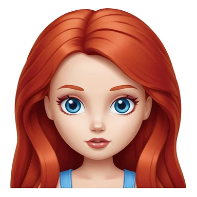 pretty bratz girl, res long hair, blue eyes, white skin sticker