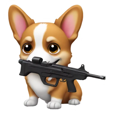 corgi with a gun  sticker