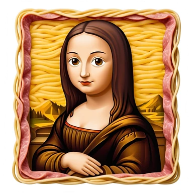 pop art monalisa SPAM meat spaghettio slop  sticker
