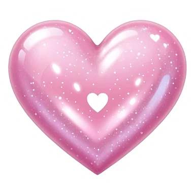 pastel pink glittery heart sticker