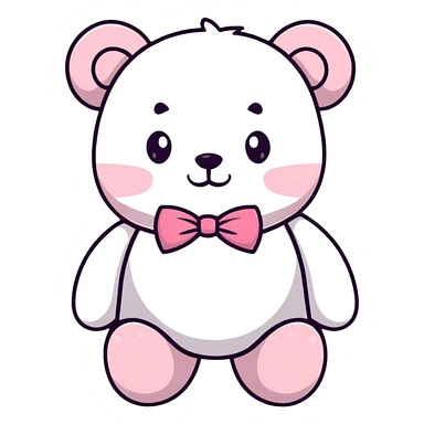 light pink teddy bear with pink bow tie sticker
