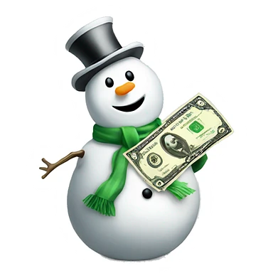 Snowman and money sticker
