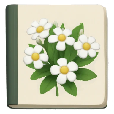 book with white flowers sticker
