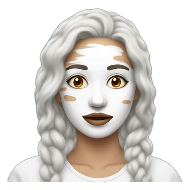 women with white paint on her face sticker