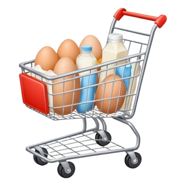 carrito de compras leche care  huevos sticker