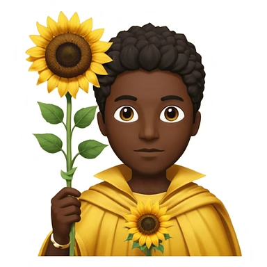 black god with sunflower, scepter sticker