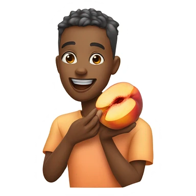 Eating peach  sticker