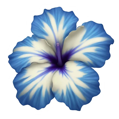 Blue hibiscus flower sticker
