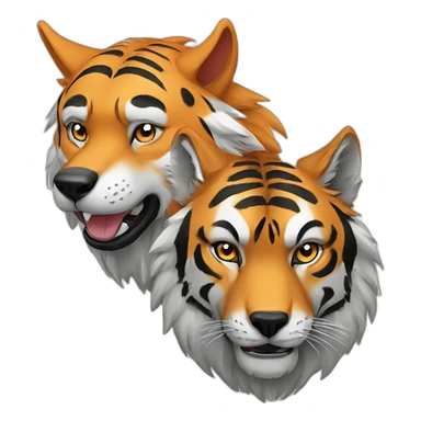 wolf and tiger sticker