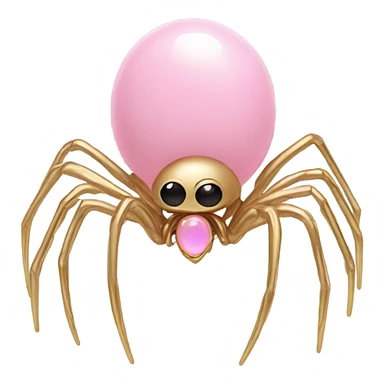 Pink Opal crystal spider gold limbs sticker
