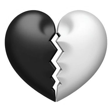 قلب مقسوم نص ابيض ونص اسود sticker