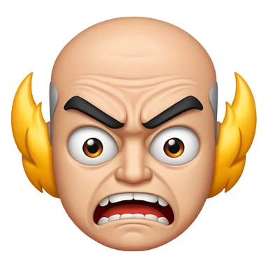 Text mopo above and an angry man sticker