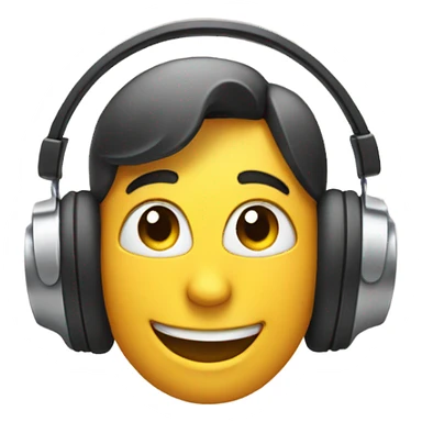 smiling face with headphones sticker