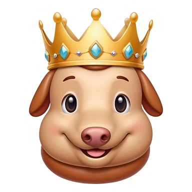 Smiling sausage wearing a crown sticker