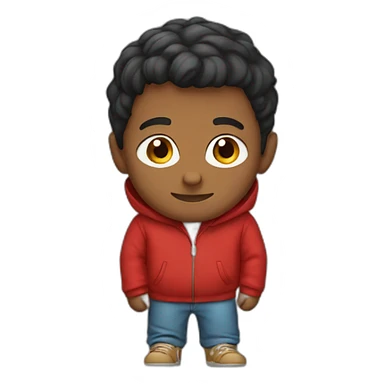 boy wearing red hoodie  sticker