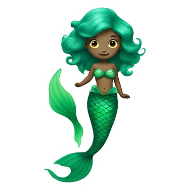 green mermaid with tail  sticker
