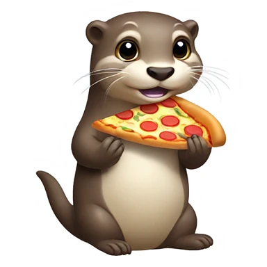 Otter eating pizza sticker