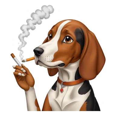 Train walker, coonhound smoking a joint sticker