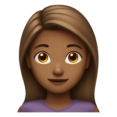 Brown-haired girl shows love sticker