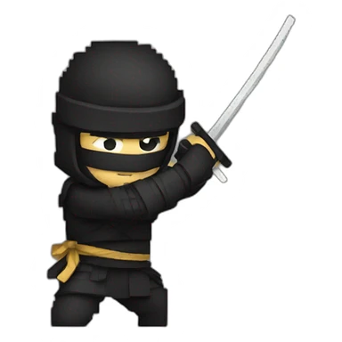 pixelated ninja sticker
