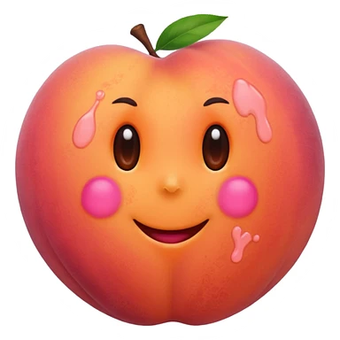 Peach with hand print sticker