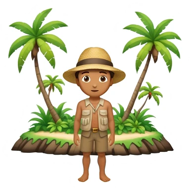 rear view of a man standing on an islet looking forward. sticker