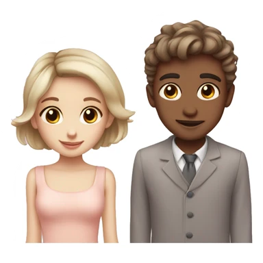 Pretty girl with handsome boy pastel colour sticker