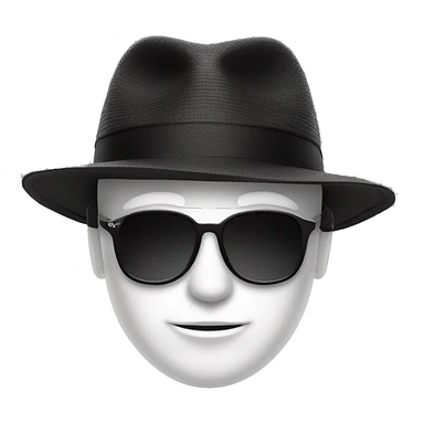 WHITE FACE WITH SUNGLASSES AND BLACK SUN HATS sticker