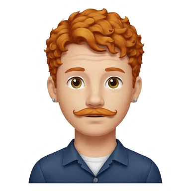 im short curly ginger haired young guy and also have earring on my left ear also have clean moustaches  sticker