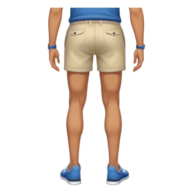 back view of full male legs with shorts sticker