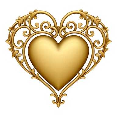 baroque filigree heart sticker