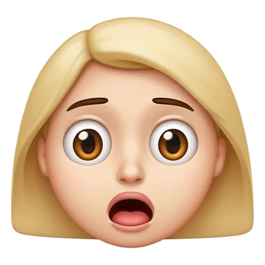 annoyed face with rolling eyes and a shocked mouth, emoji style sticker