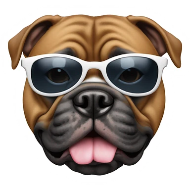 Black American Bully with sunglasses sticker