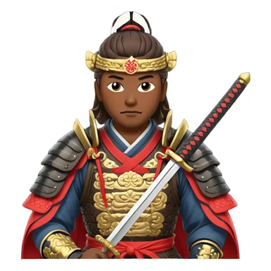 guerrero samurai con su espada en la mano sticker