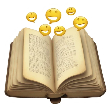 an open bible with speech bubbles coming out of the pages sticker