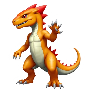  Cool Edgy Shiny Futuristic Ethereal Legendary Greymon-Digimon-Charmeleon-Reptile full body sticker