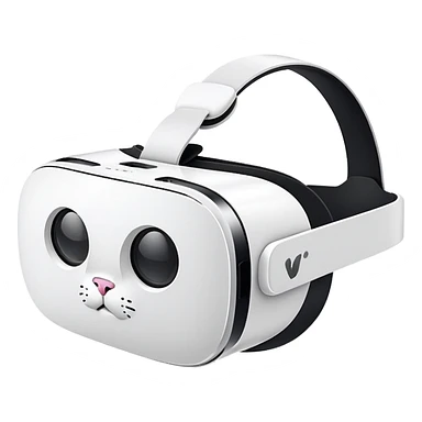 Apple Vision Pro 9 VR headset with cat logo on it  sticker