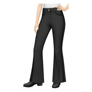 Bootcut black banding pants sticker