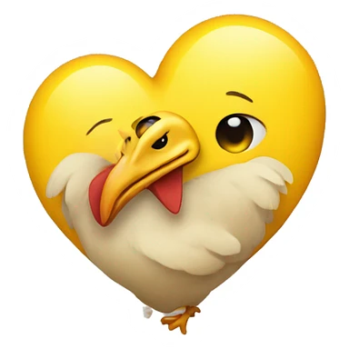 Yellow heart with chicken legs sticker